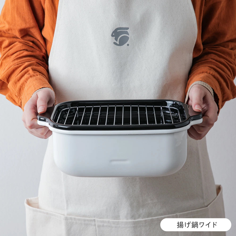 角型ホーロー揚げ鍋(レギュラータイプ / ワイドタイプ) ステンレス菜箸セット