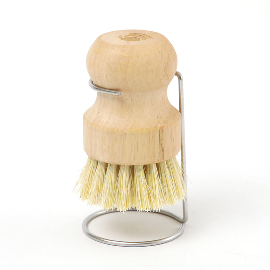 天然木製 フライパン用ブラシ ホルダー付きセット - フライパン専門店 鐵兎堂-TETTODO-