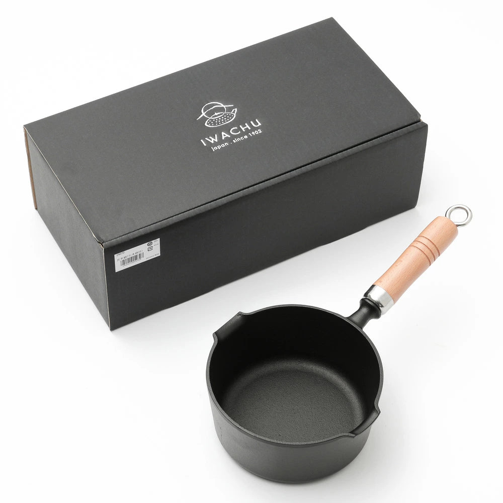 南部鉄器 まいにち鉄分摂取鍋 岩鋳 片手小鍋 16cm 敷板セット/敷板+木蓋セット