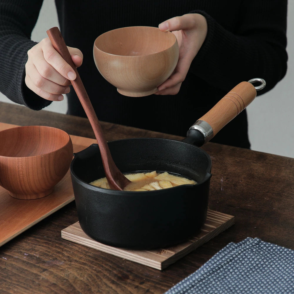 南部鉄器 まいにち鉄分摂取鍋 岩鋳 片手小鍋 16cm 敷板セット/敷板+木蓋セット