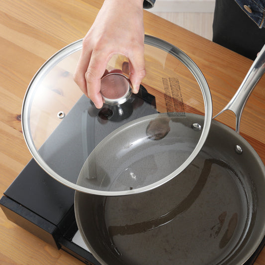 コレール Duranano デュラナノ フライパンカバー ガラス 蓋 ロゴ入り ステンレス