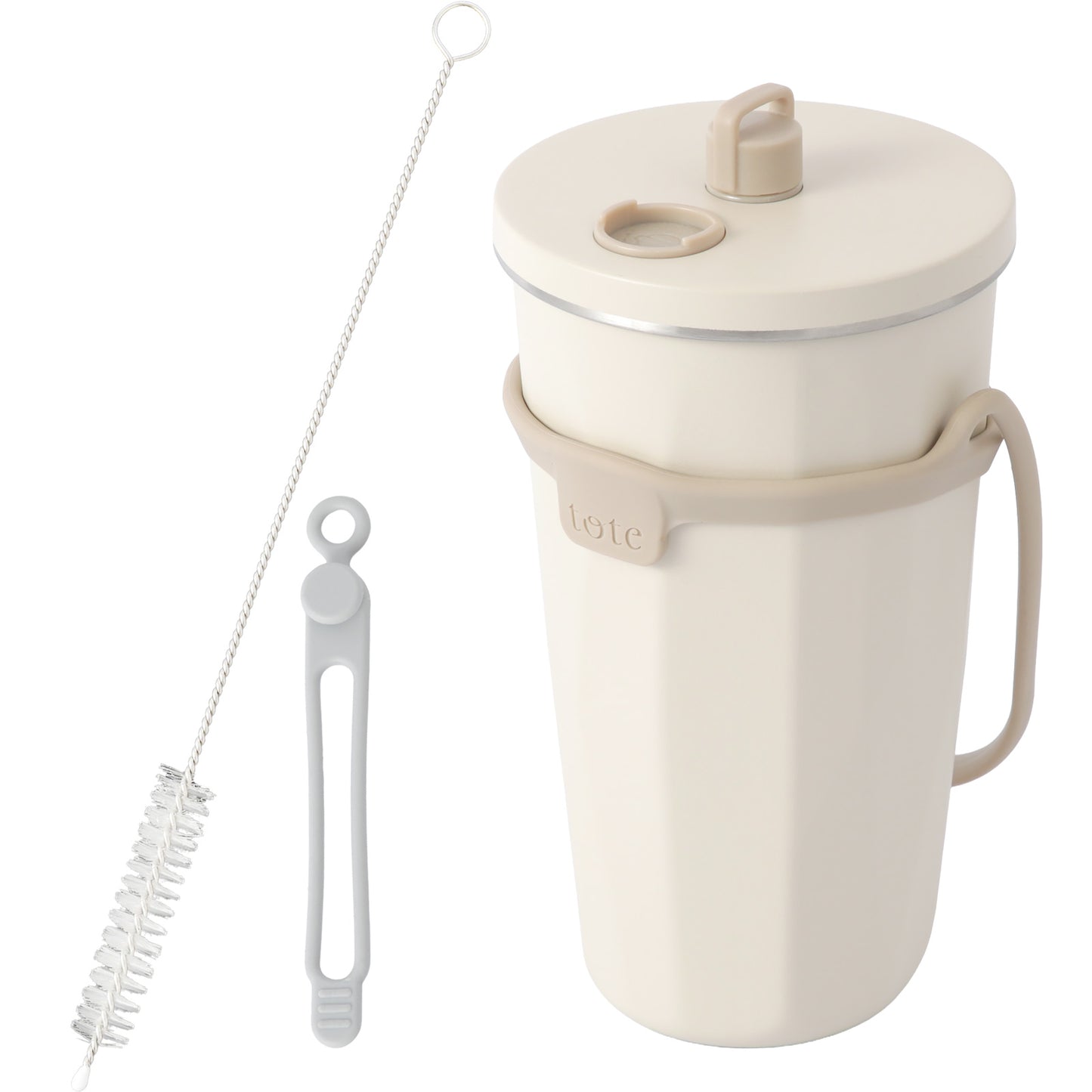 Tote ストロー付 2way タンブラー570ml おまけ ストローキャップ紛失防止用シリコン ストローブラシ付き - フライパン専門店 鐵兎堂-TETTODO-