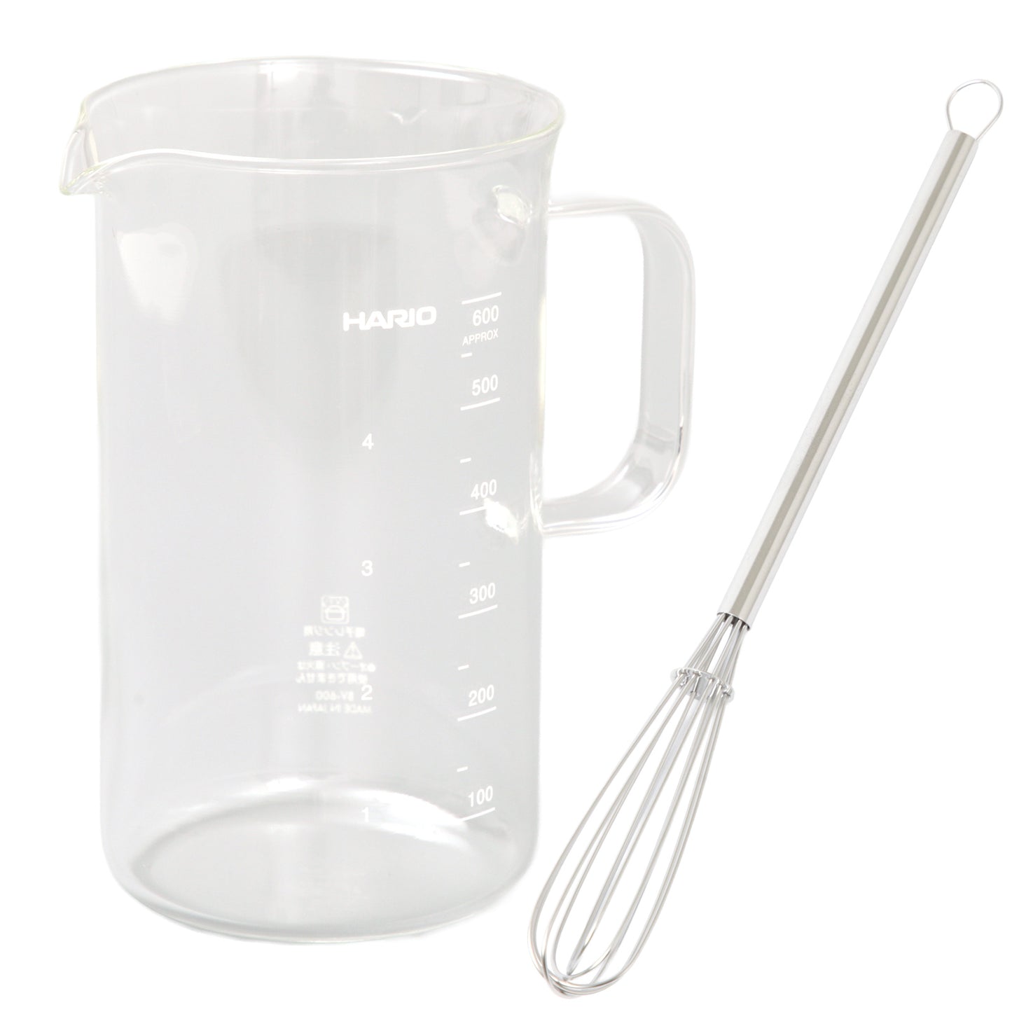 HARIO ハリオ ビーカーサーバー 600ml 泡立て器 セット 日本製 耐熱ガラス 電子レンジ対応 計量カップ コーヒー ティーサーバー BV-600 - フライパン専門店 鐵兎堂-TETTODO-