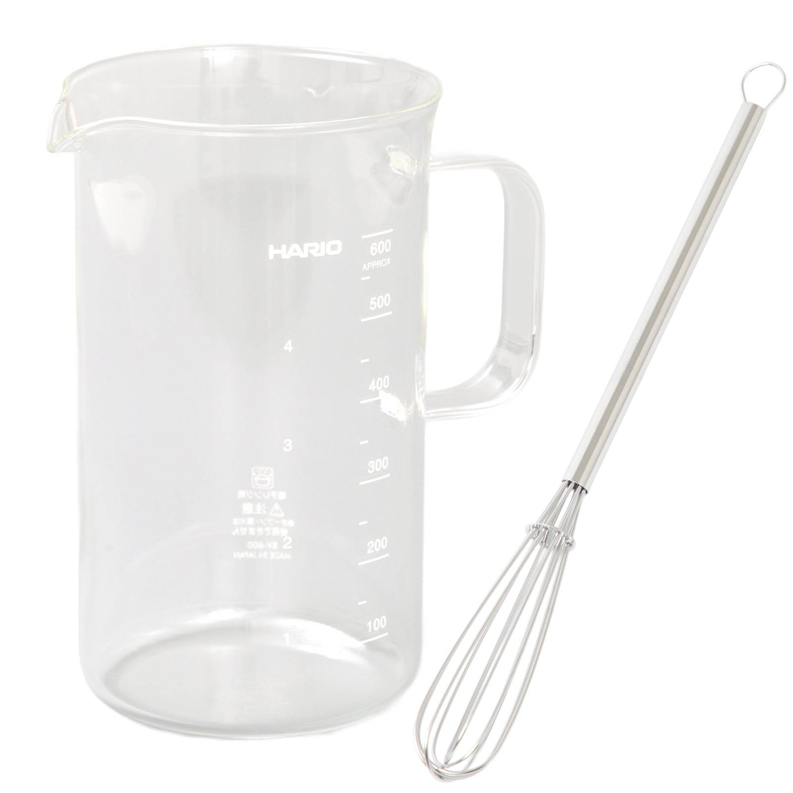 HARIO ハリオ ビーカーサーバー 600ml 泡立て器 セット 日本製 耐熱ガラス 電子レンジ対応 計量カップ コーヒー ティーサーバー BV-600 - フライパン専門店 鐵兎堂-TETTODO-