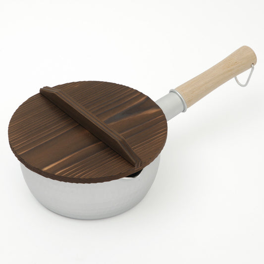 ゆきひら鍋 木蓋付き 鐵兎堂オリジナルセット 16cmIH対応+木蓋 京都活具 雪平鍋 日本製 取っ手 オーク 無垢材 軽量 アルミ鍋 軽い メモリ付き