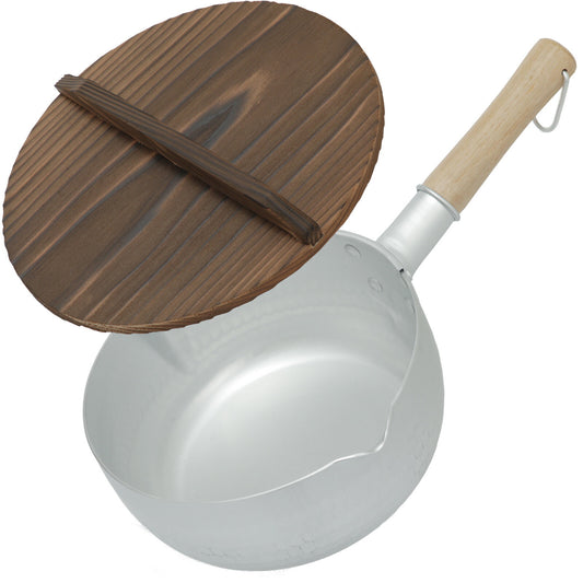 ゆきひら鍋 木蓋付き 鐵兎堂オリジナルセット 20cmIH対応+木蓋 京都活具 雪平鍋 日本製 取っ手 オーク 無垢材 軽量 アルミ鍋 軽い メモリ付き (コピー) (コピー)