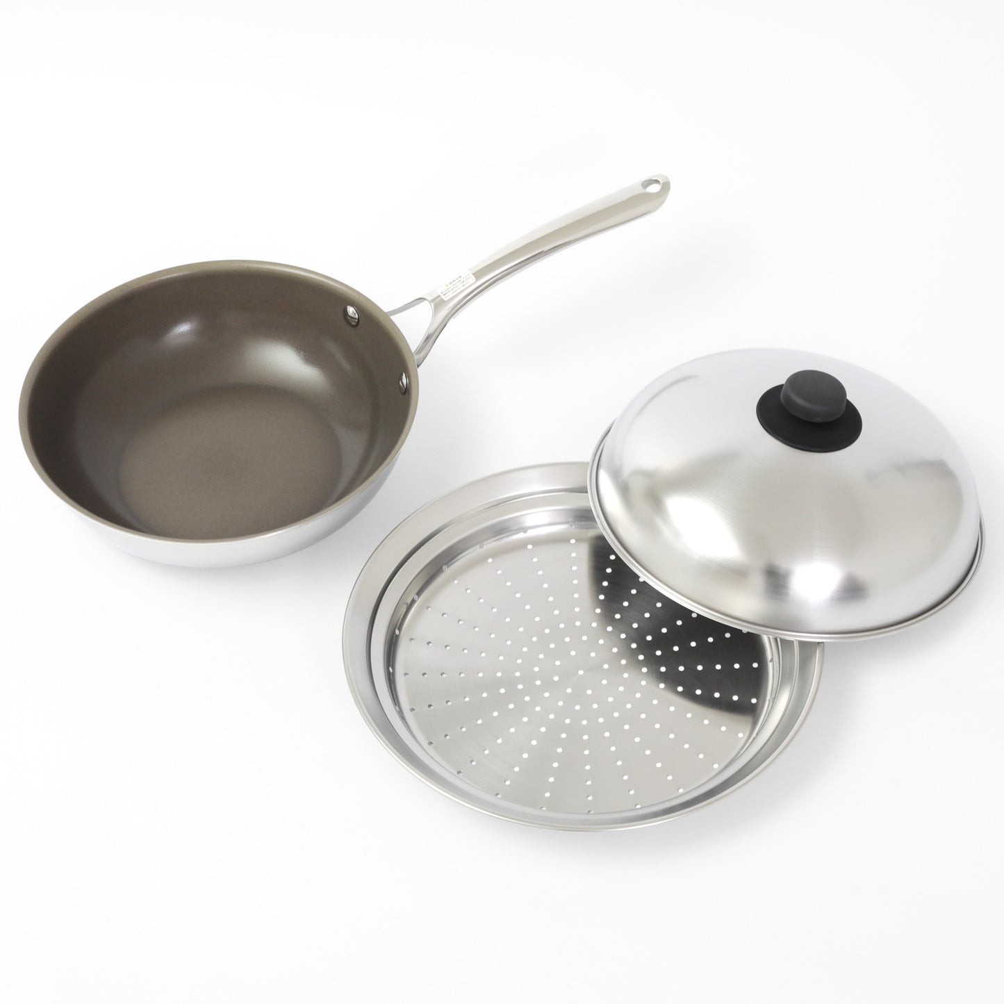 ウォックパン 24cm IH対応＆ ヨシカワ フライパン用 蒸し器 ドーム型蓋付 日本製 - フライパン専門店 鐵兎堂-TETTODO-