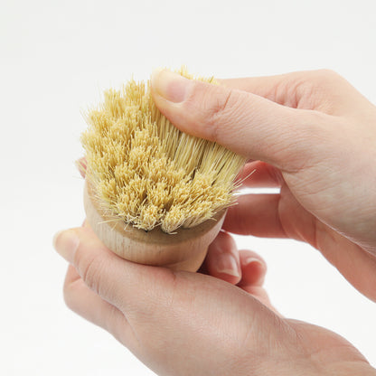 フライパンブラシ 6個セット スタンド付き 鉄フライパン用 洗浄 タワシ 焦げ落とし 天然木 サイザル麻 キッチンブラシ おろし金 北欧風