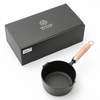 南部鉄器 まいにち鉄分摂取鍋 岩鋳 片手小鍋 16cm 敷板セット/敷板＋木蓋セット