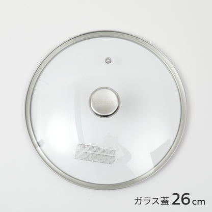 コレール Duranano デュラナノ フライパンカバー ガラス 蓋 ロゴ入り ステンレス 